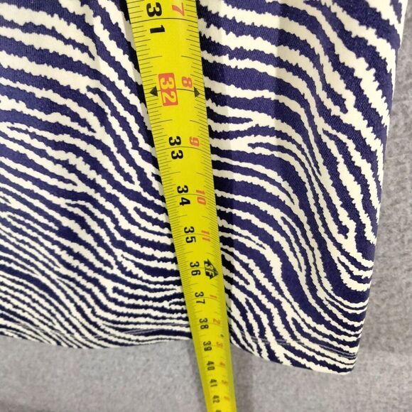 J McLaughlin Sheath Dress Womens Sz S Blue White Zebra Print Stretch 3/4 Sleeve - Picture 4 of 13